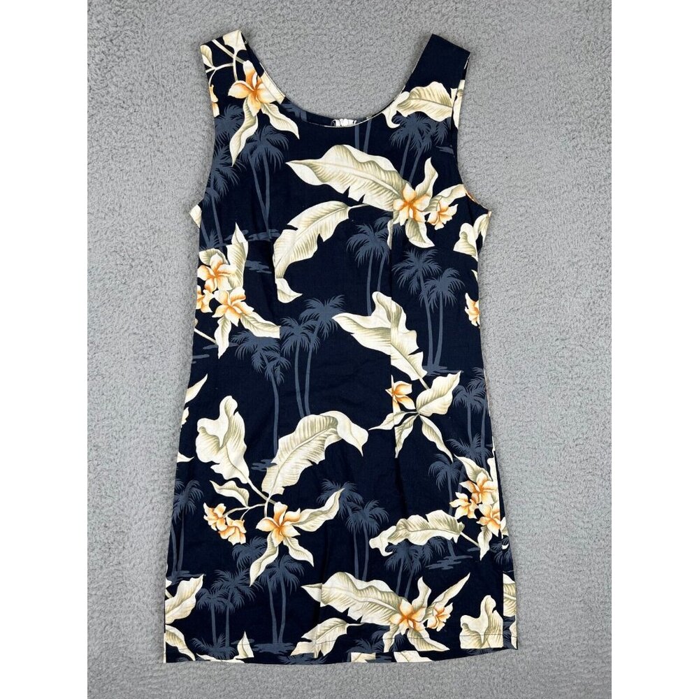 Pacific Legend Hawaiian Print Floral Dress Medium Sleeveless Cotton Made in USA